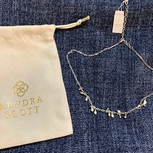 Kendra Scott Mollie SILVER Choker Necklace Seed Pearls Brand New